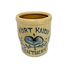 Maple City Pottery USA Small Crock Fort Knox Kentucky Heart Farmhouse Kitchen